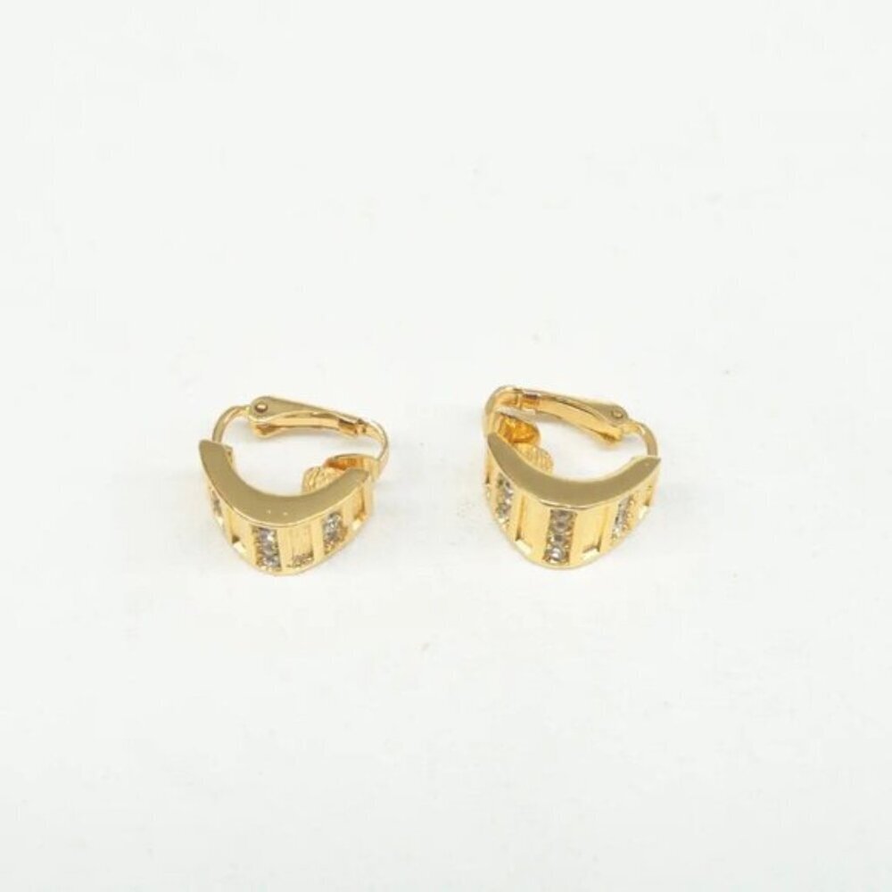 100% Authentic DIOR Gold Metal Clip-On Earrings 323-092924 - Picture 7 of 9